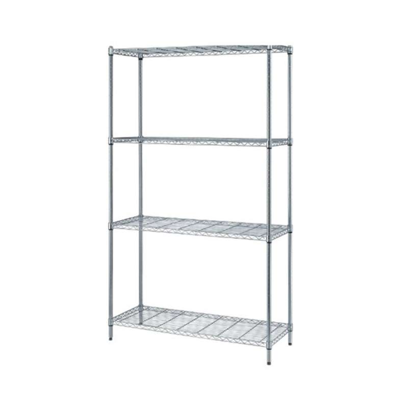 Wire Shelving Unit, Starter Kit, 4 Shelves 24 x 60 x 54in - Chrome